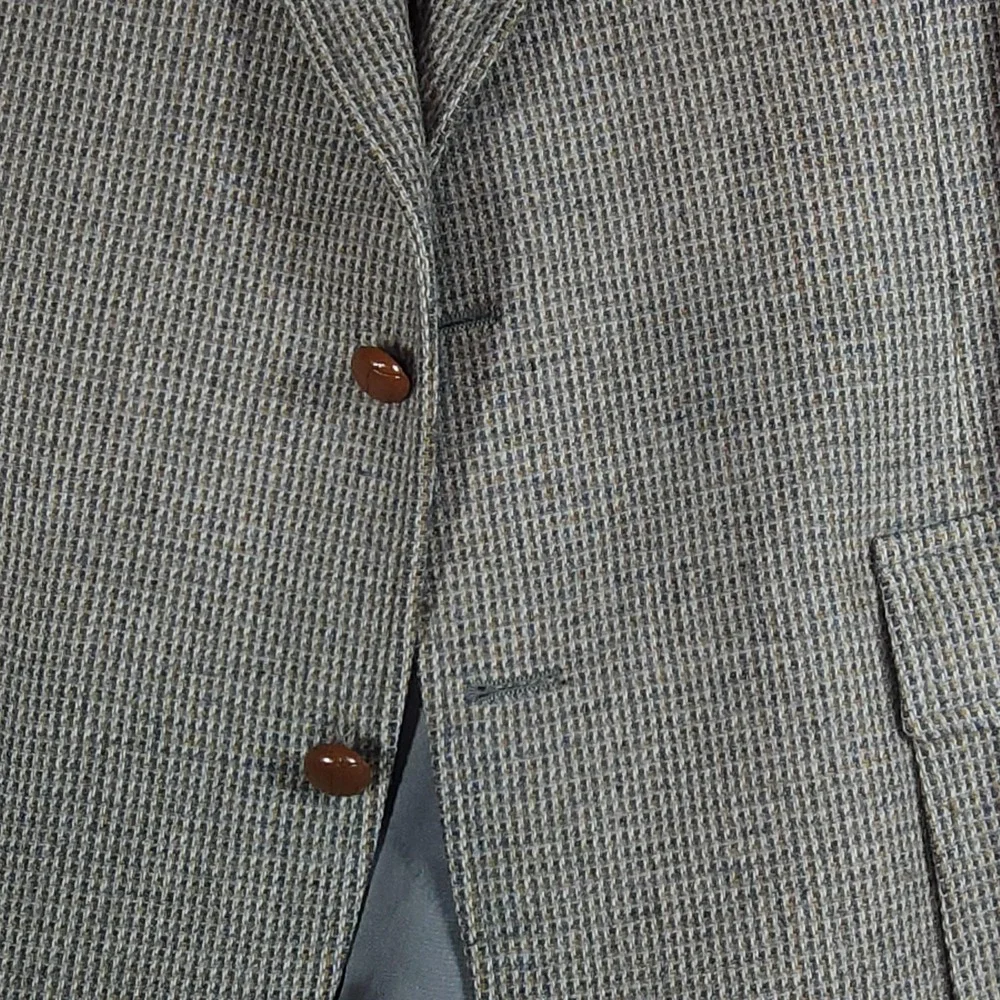 Pendleton Sport Coat Mens 46 Gray Herringbone Wool Tweed Elbow Patch